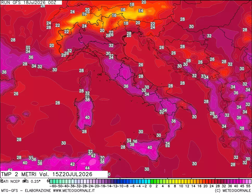 mappa Temp 2 metri