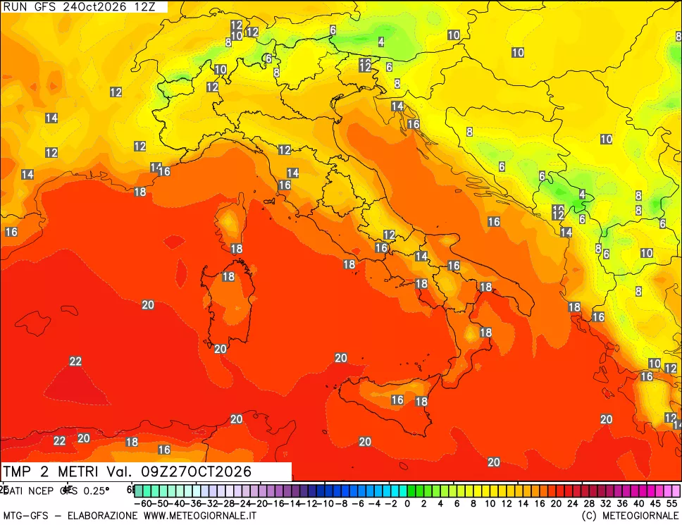 mappa Temp 2 metri