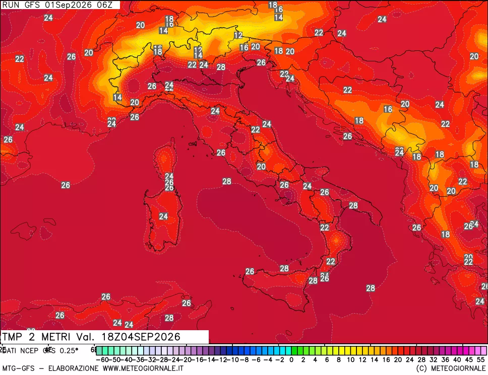 mappa Temp 2 metri