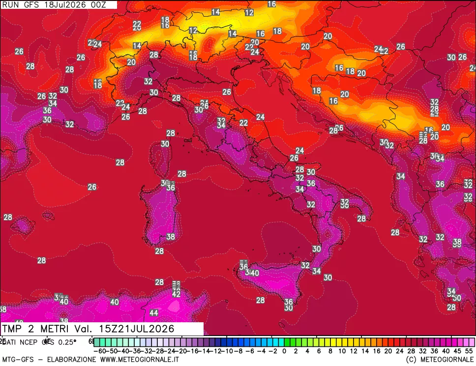 mappa Temp 2 metri