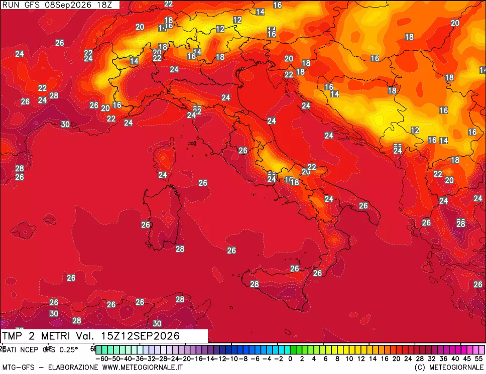 mappa Temp 2 metri