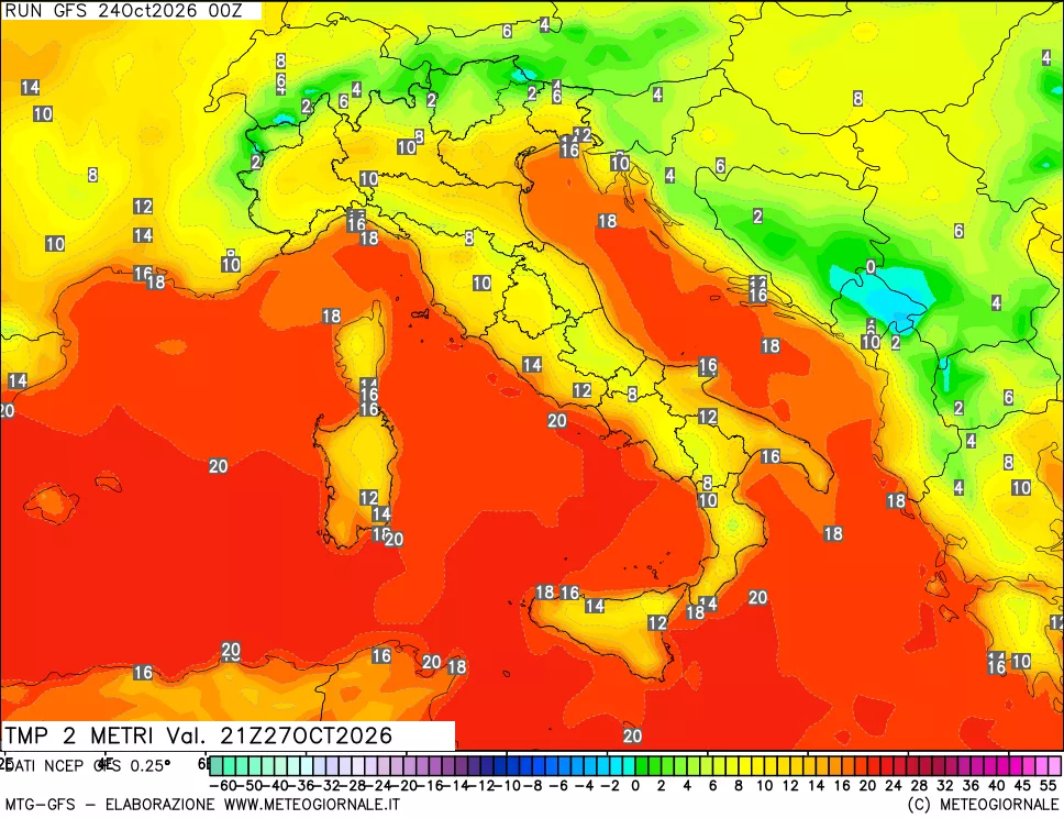 mappa Temp 2 metri