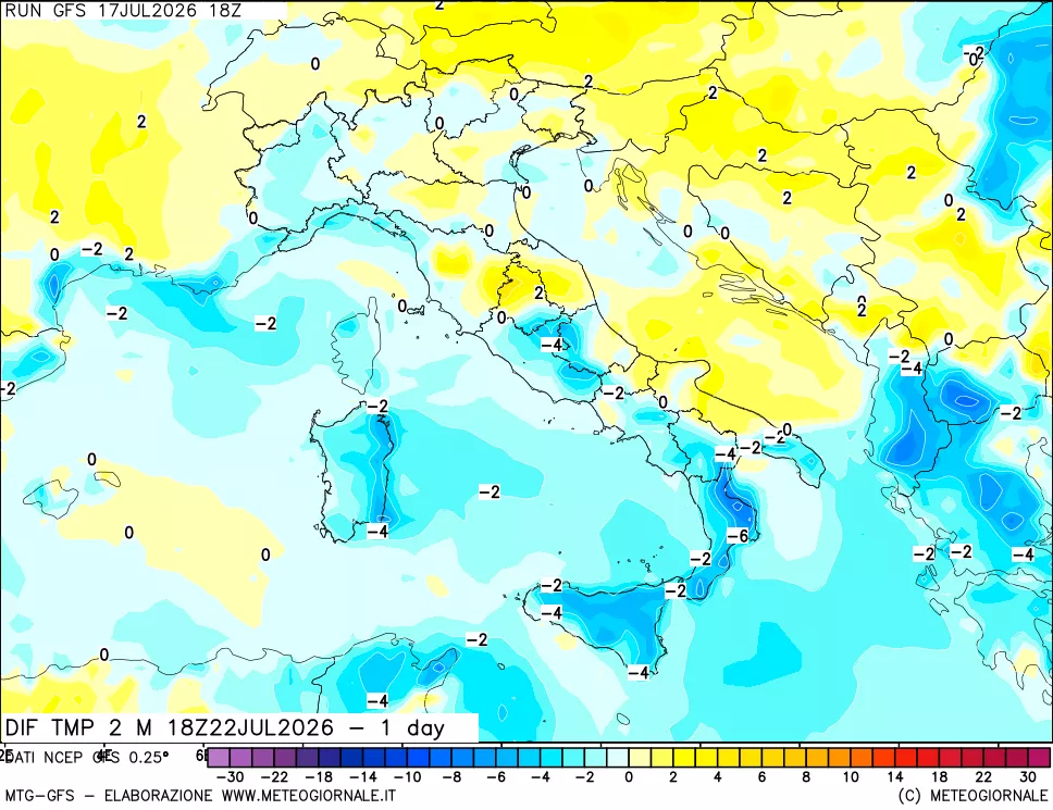 mappa Dif. Temp -24 ore