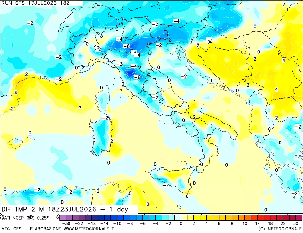 mappa Dif. Temp -24 ore