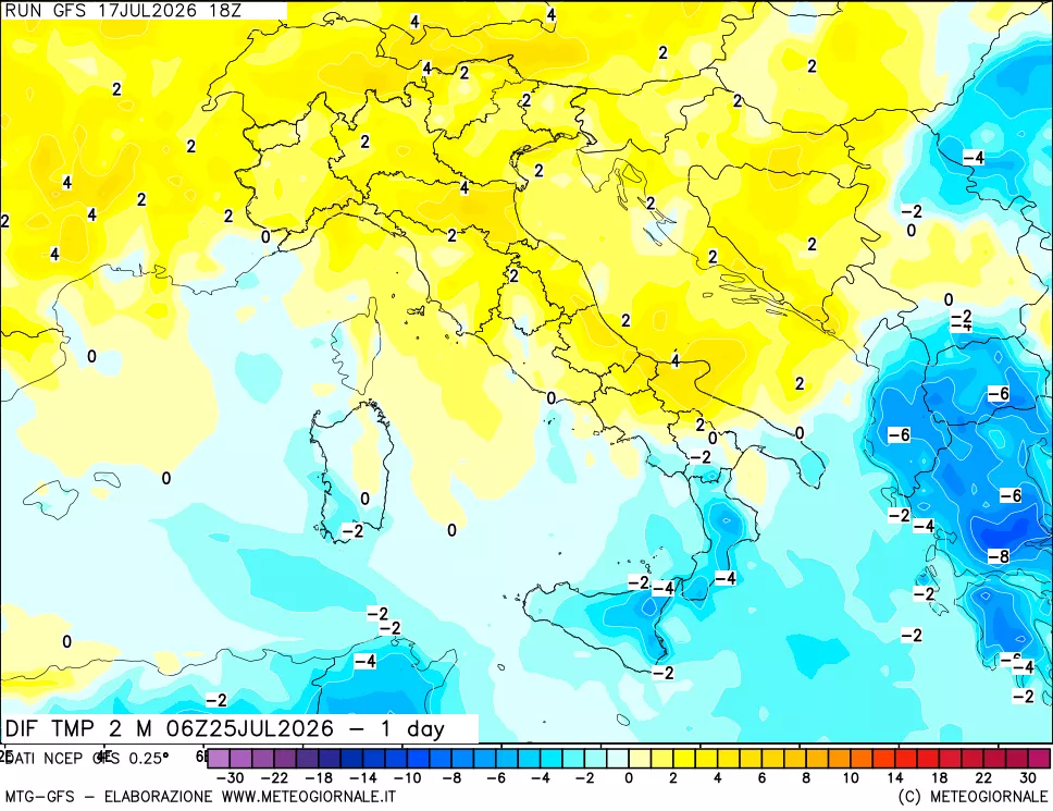 mappa Dif. Temp -24 ore