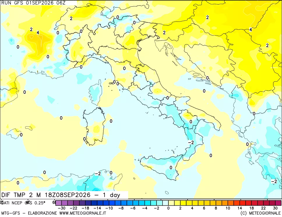 mappa Dif. Temp -24 ore