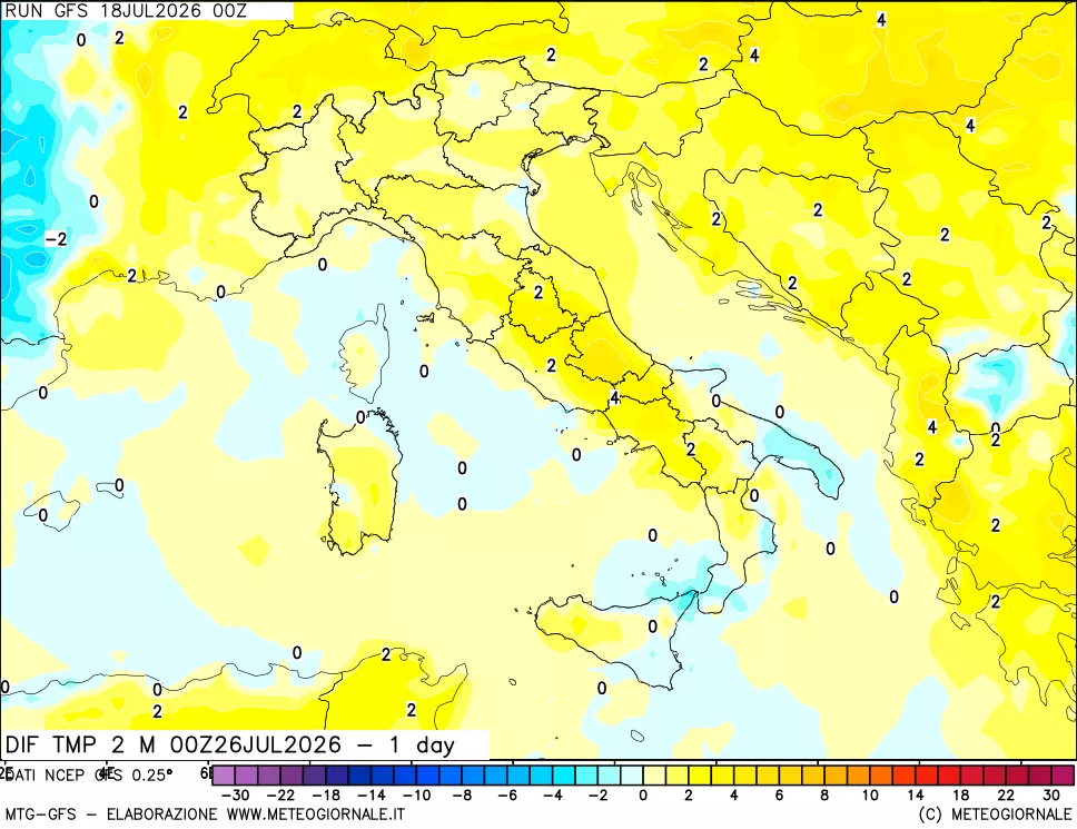 mappa Dif. Temp -24 ore
