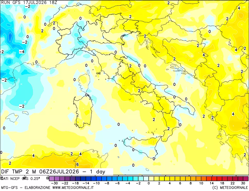 mappa Dif. Temp -24 ore