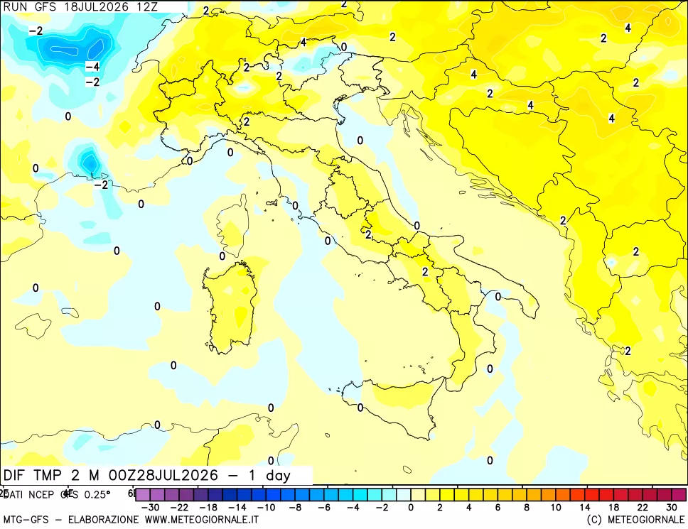 mappa Dif. Temp -24 ore