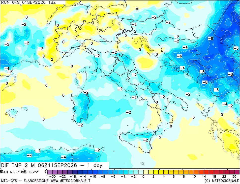 mappa Dif. Temp -24 ore