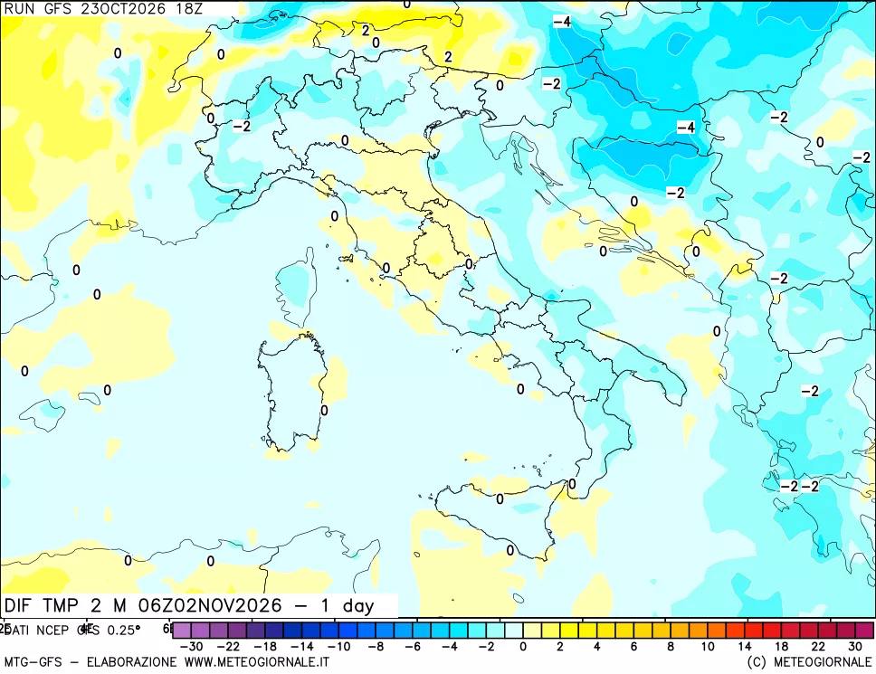 mappa Dif. Temp -24 ore