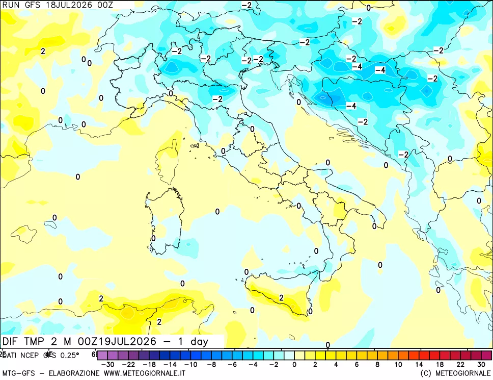 mappa Dif. Temp -24 ore