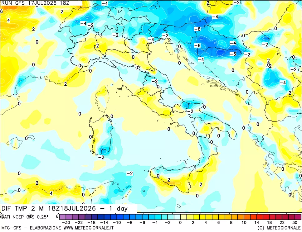 mappa Dif. Temp -24 ore