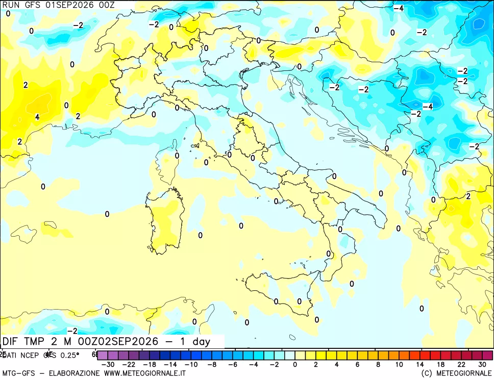 mappa Dif. Temp -24 ore