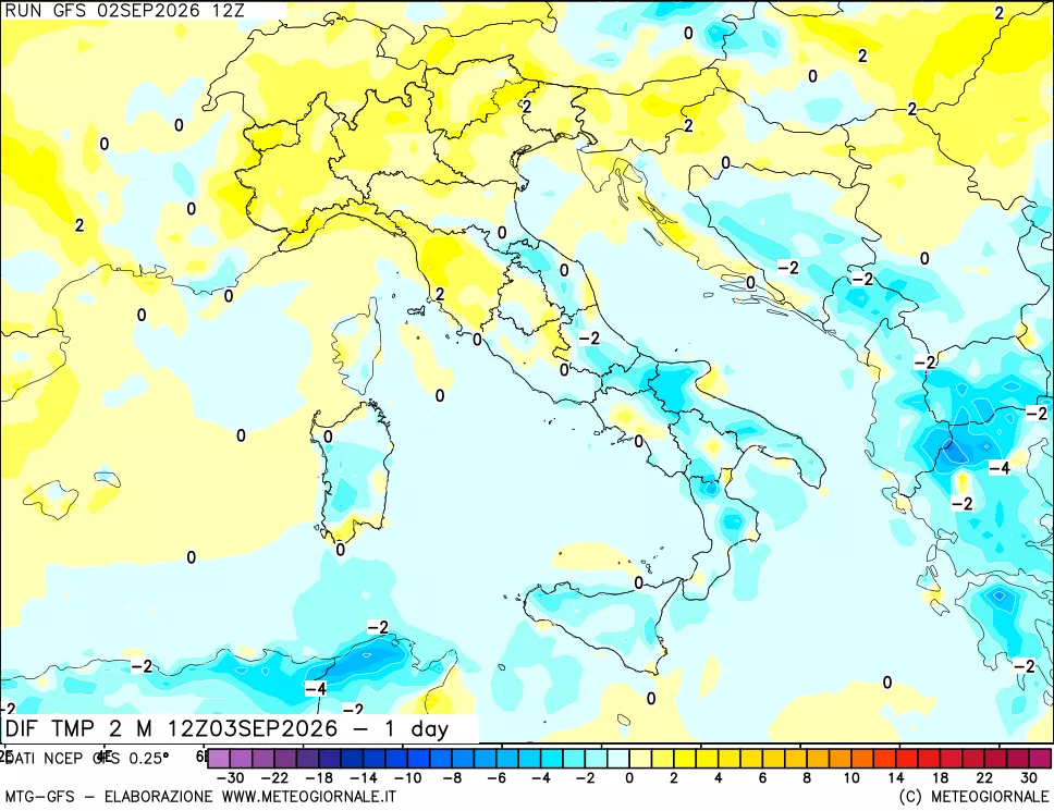 mappa Dif. Temp -24 ore