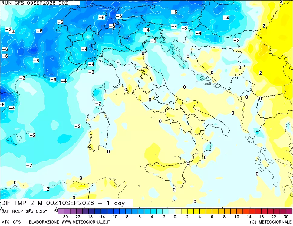 mappa Dif. Temp -24 ore