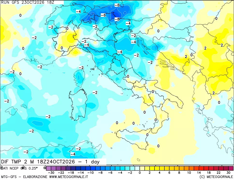 mappa Dif. Temp -24 ore