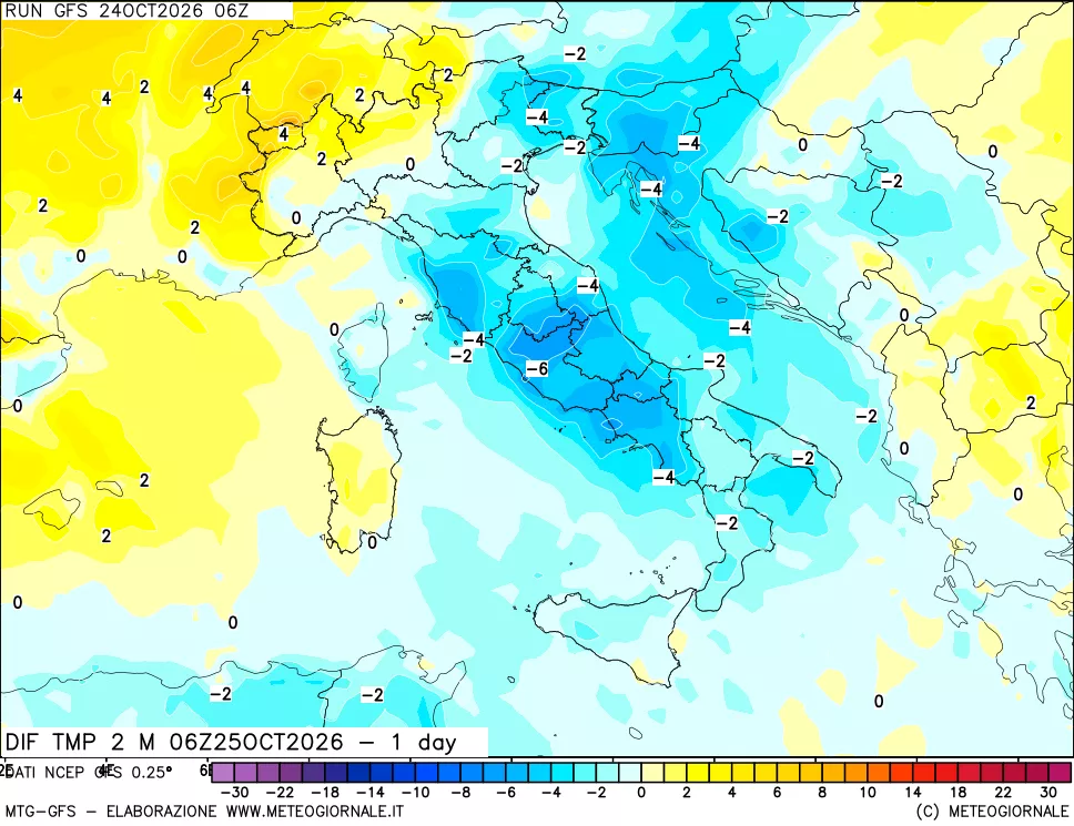 mappa Dif. Temp -24 ore