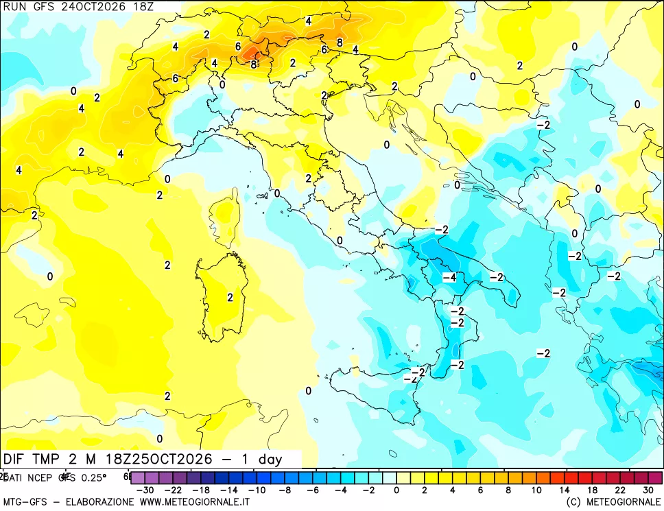 mappa Dif. Temp -24 ore