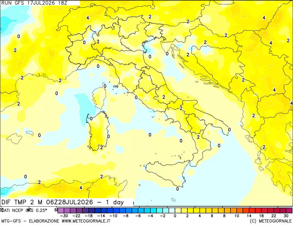 mappa Dif. Temp -24 ore