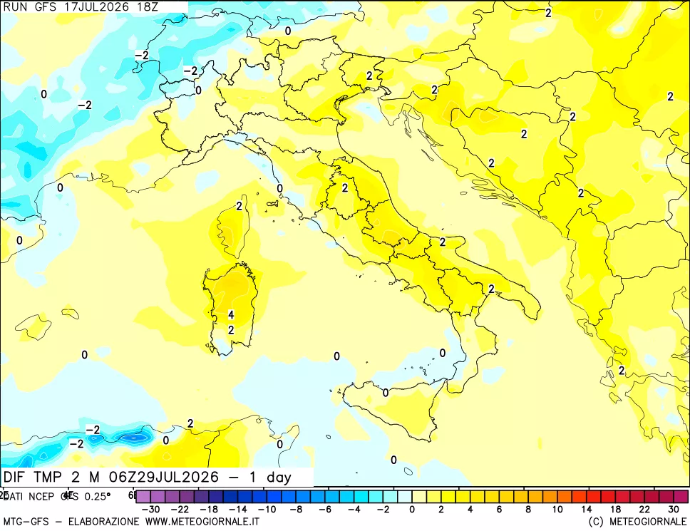 mappa Dif. Temp -24 ore