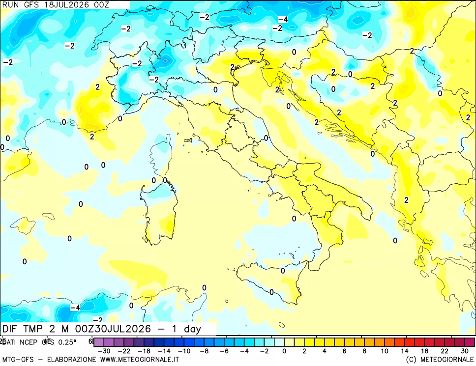 mappa Dif. Temp -24 ore