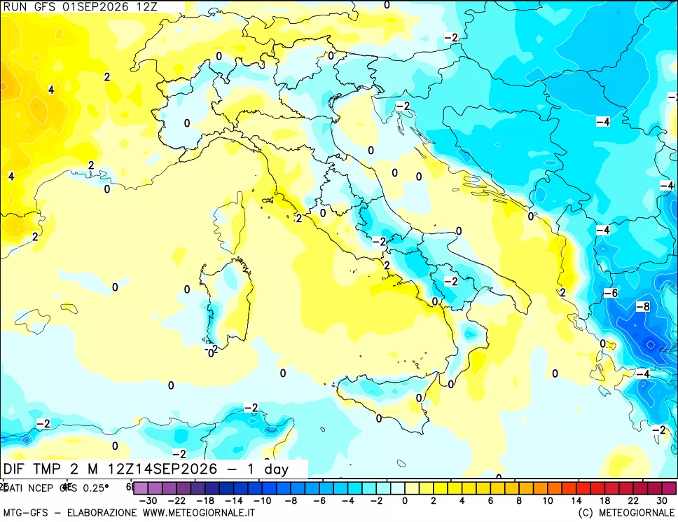 mappa Dif. Temp -24 ore
