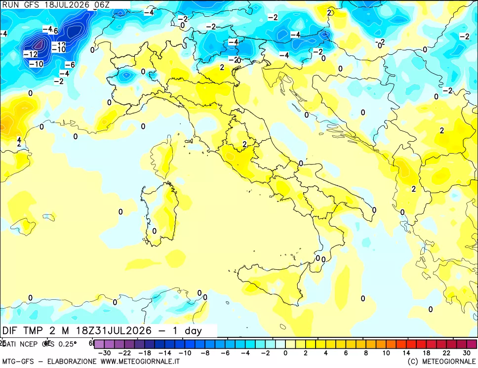 mappa Dif. Temp -24 ore