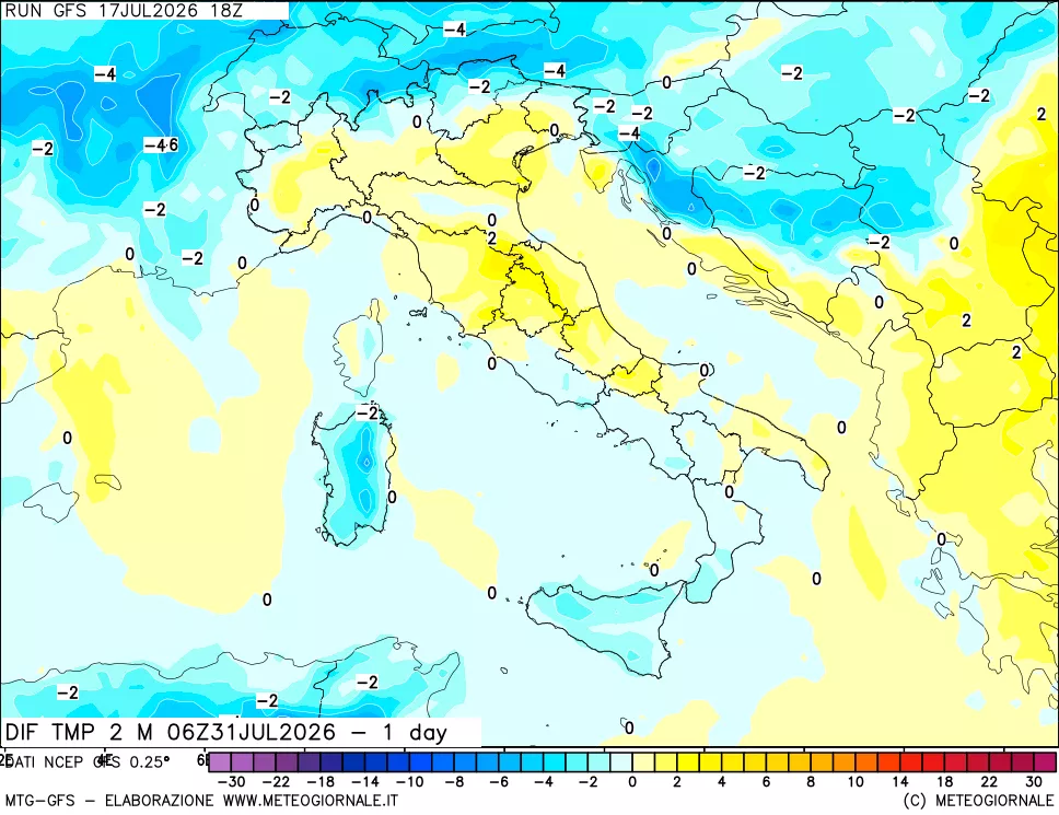 mappa Dif. Temp -24 ore