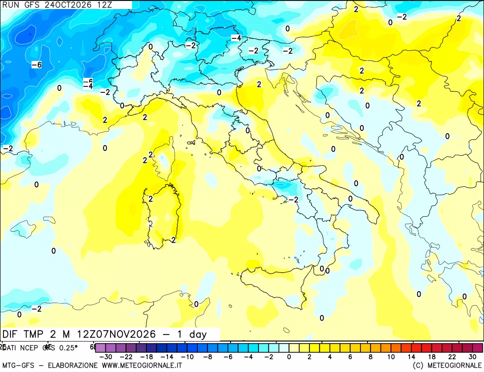 mappa Dif. Temp -24 ore