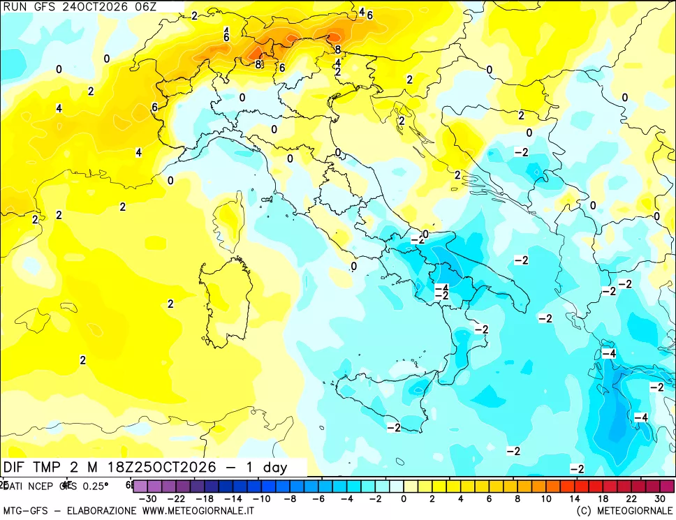 mappa Dif. Temp -24 ore