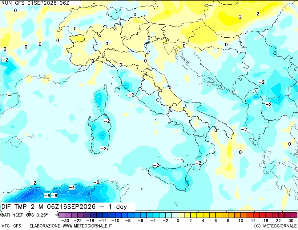 mappa Dif. Temp -24 ore
