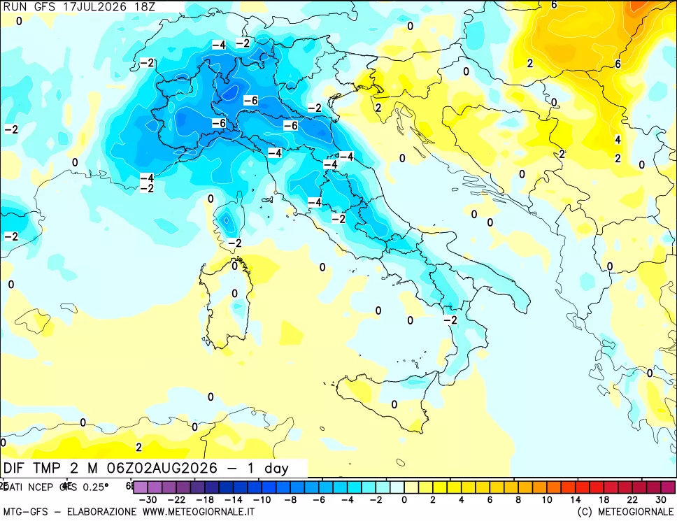mappa Dif. Temp -24 ore