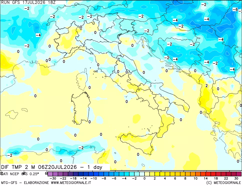 mappa Dif. Temp -24 ore