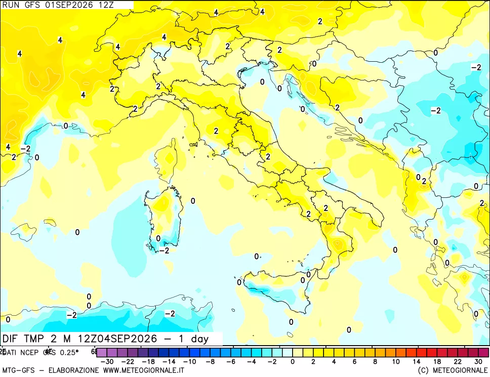 mappa Dif. Temp -24 ore