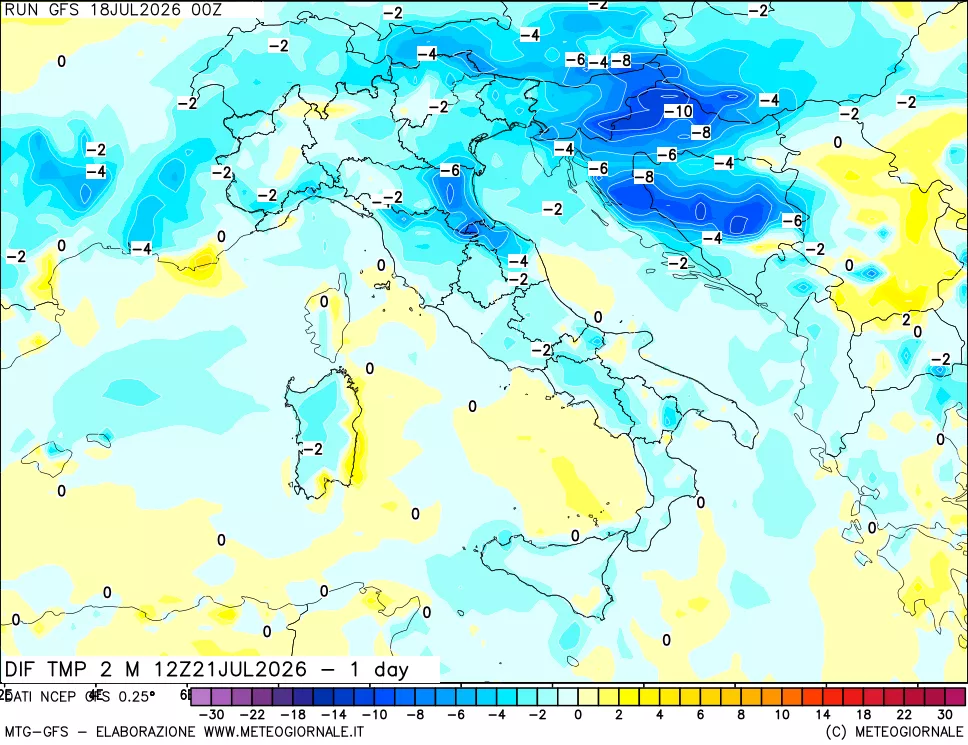 mappa Dif. Temp -24 ore