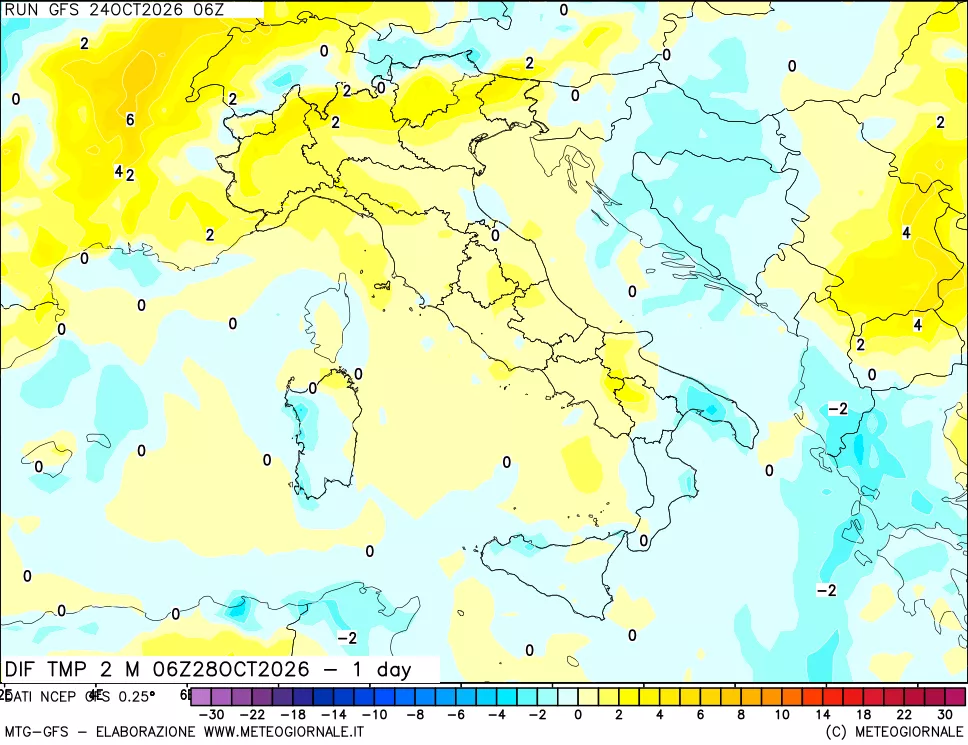 mappa Dif. Temp -24 ore
