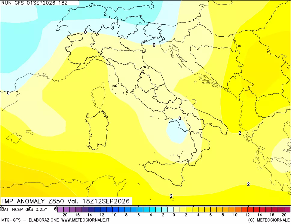 mappa 850 hPa Temp Anomaly vs Cli.No 1981-2010