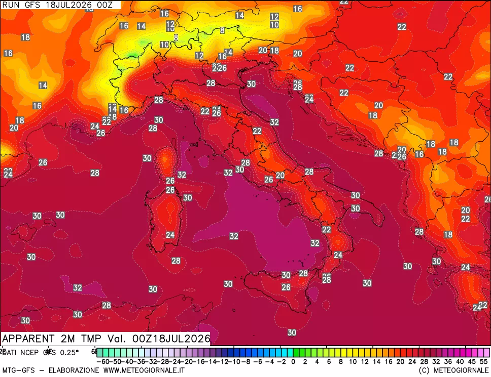 mappa Temp percepita