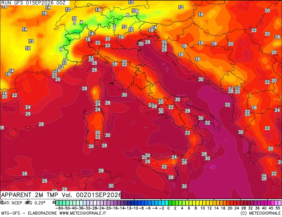 mappa Temp percepita