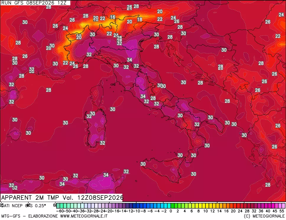 mappa Temp percepita