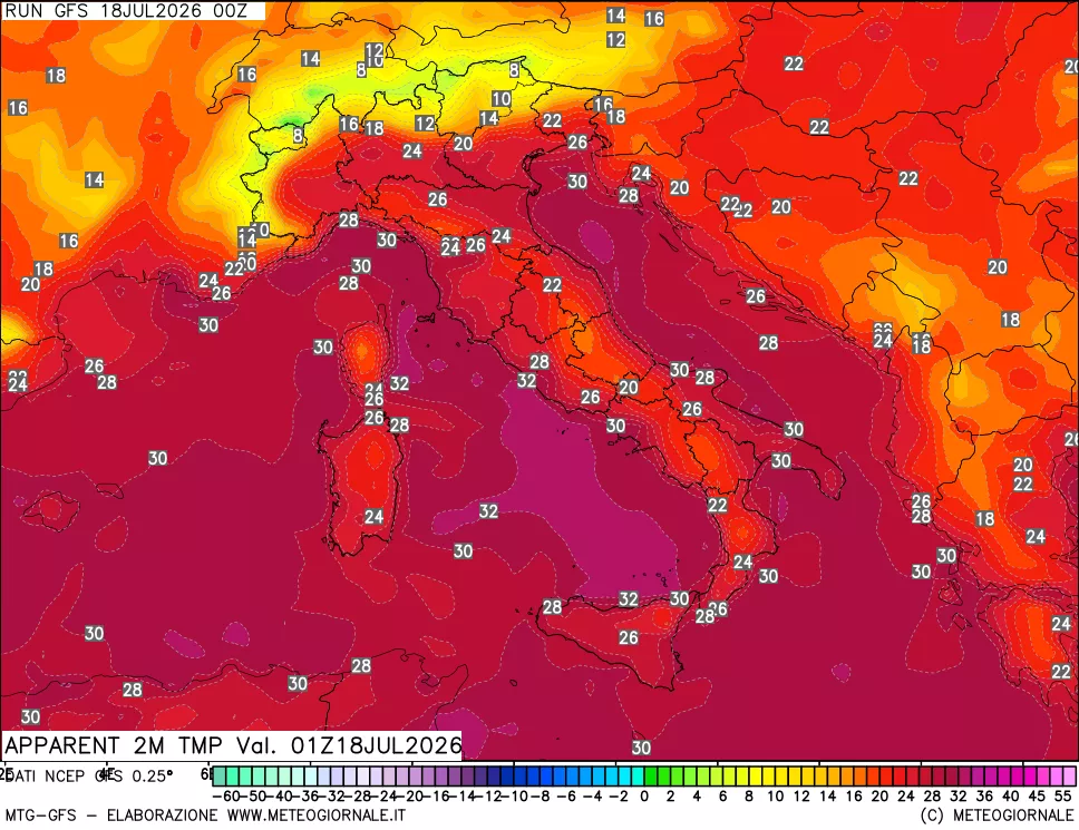 mappa Temp percepita