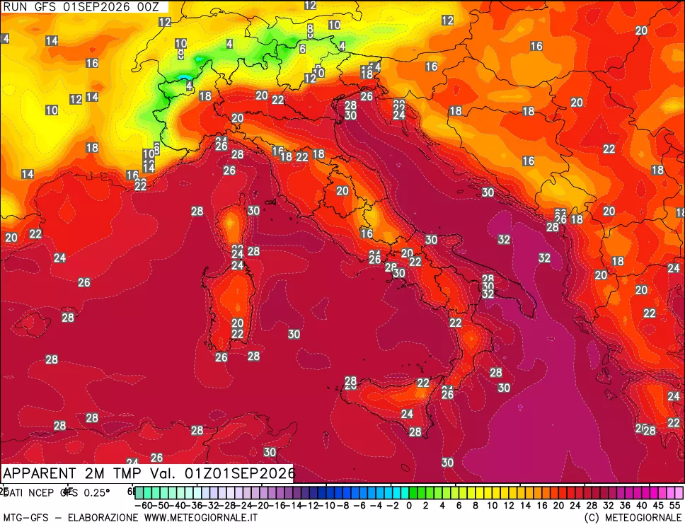 mappa Temp percepita