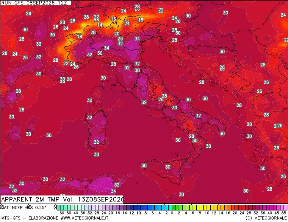 mappa Temp percepita