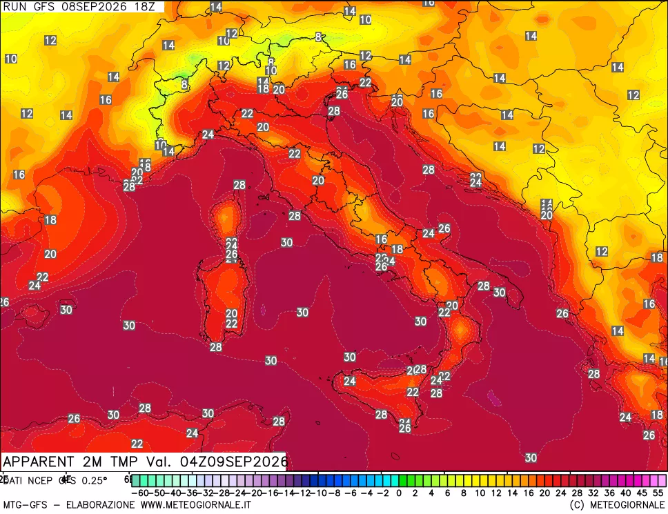 mappa Temp percepita