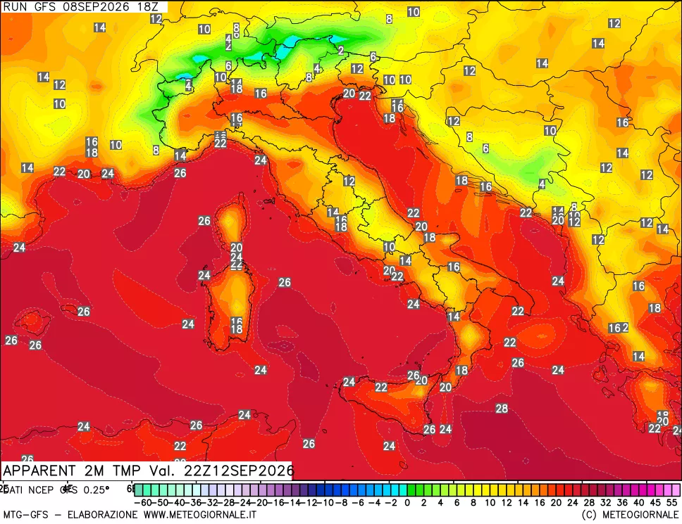 mappa Temp percepita