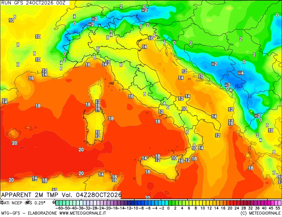 mappa Temp percepita