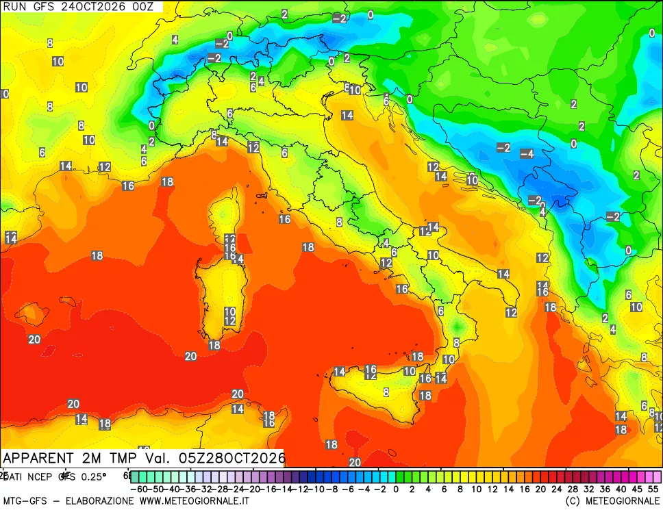 mappa Temp percepita