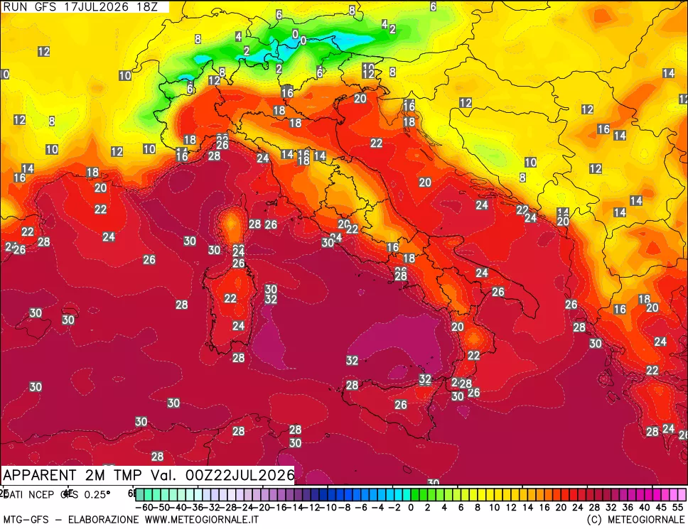 mappa Temp percepita