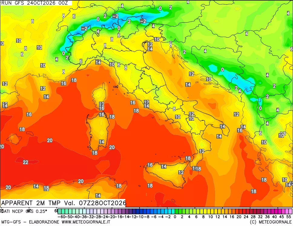 mappa Temp percepita
